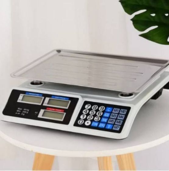เครื่องชั่งตลาดแบบดิจิตอลอิเล็กทรอนิกส์จอ LED 2 ด้าน กันน้ำคำนวณราคา ได้