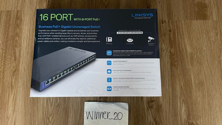 ขาย Linksys LGS116P Switch PoE 16-Port Gigabit Ethernet Unmanaged  มือ1ราคาถูก รูปที่ 2