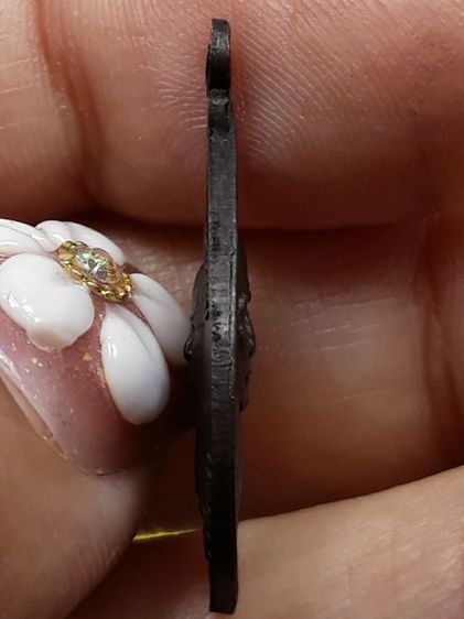 เหรียญหยดน้ำหลวงพ่อคงหน้า คงหลัง วัดป่าขาด จังหวัดสงขลา ทองแดงรมดำ รูปที่ 4