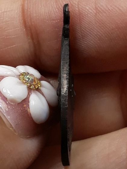 เหรียญหยดน้ำหลวงพ่อคงหน้า คงหลัง วัดป่าขาด จังหวัดสงขลา ทองแดงรมดำ รูปที่ 3