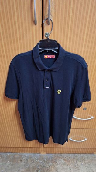 ดำ อื่นๆ M แขนสั้น Ferrari แท้ เสื้อโปโล มือสองสภาพดี อก 42 นิ้ว