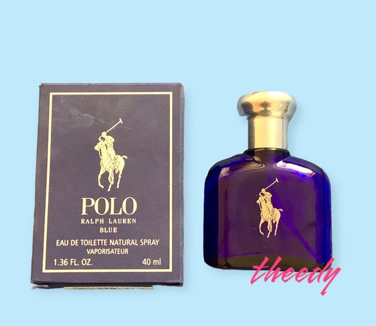 ขวดน้ำหอมเปล่าพร้อมกล่อง ยี่ห้อ Polo Ralph Lauren รุ่น Blue Eau De Toilette