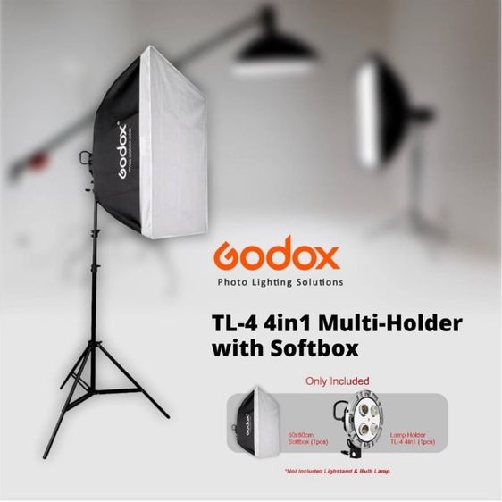 อื่นๆ Godox TL4 with Softbox 60x60 cm. ไฟต่อเนื่อง ไฟสตูดิโอถ่ายภาพ 4 หัว