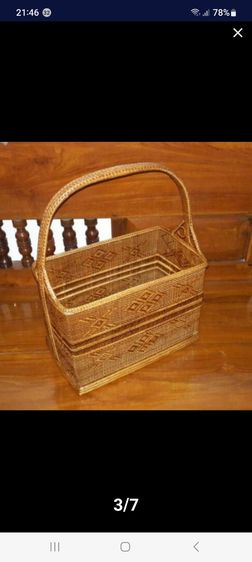 162ตะกร้าหวายตะกร้าหวายสานลายขิด รูปที่ 3