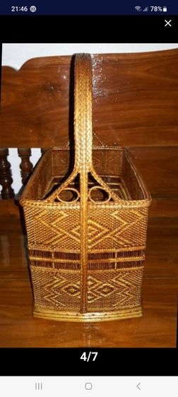 162ตะกร้าหวายตะกร้าหวายสานลายขิด รูปที่ 4