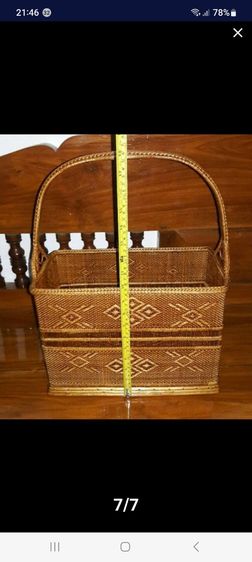 162ตะกร้าหวายตะกร้าหวายสานลายขิด รูปที่ 7