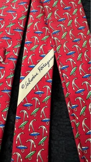 Salvatore Ferragamo เนคไทผ้าไหม รูปที่ 7