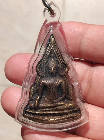 พระพุทธชินราช 2 หน้า เนื้อโลหะผสม ผิวแห้ง เก่าๆ สวยมาก หายาก เลี่ยมพลาสติก ไม่รู้ที่