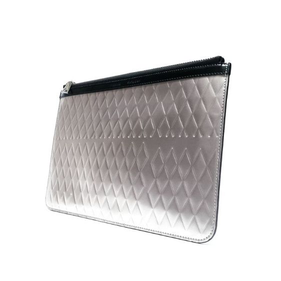 New ( Kept Unused ) Proenza Schouler
" Embossed Leather Silver Clutch Bag "  รูปที่ 2