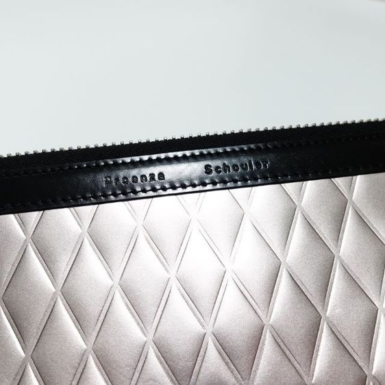 New ( Kept Unused ) Proenza Schouler
" Embossed Leather Silver Clutch Bag "  รูปที่ 9