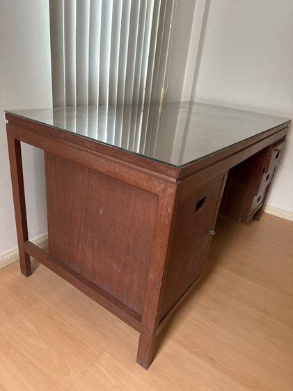 โต๊ะทำงานไม้เก่าแอนติค 150x75 ซม รูปที่ 2