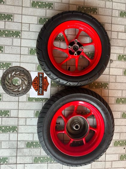ล้อแม็กแท้ สกูปปี้ ขอบ12 สีใหม่ ยางใหม่ คู่ละ4900 ติดต่อ089-4138993 เอส รูปที่ 2