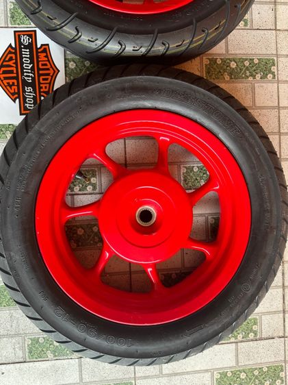 ล้อแม็กแท้ สกูปปี้ ขอบ12 สีใหม่ ยางใหม่ คู่ละ4900 ติดต่อ089-4138993 เอส รูปที่ 13