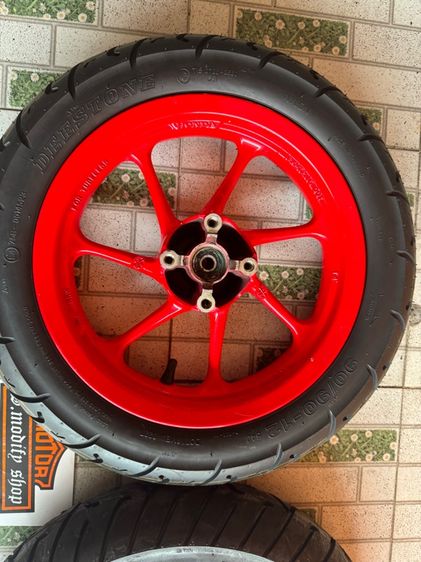 ล้อแม็กแท้ สกูปปี้ ขอบ12 สีใหม่ ยางใหม่ คู่ละ4900 ติดต่อ089-4138993 เอส รูปที่ 12