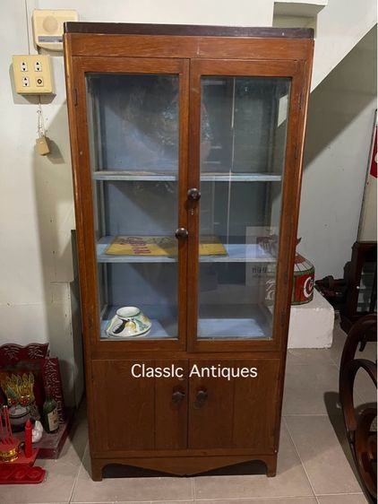 ตู้ เซี้ยงไฮ้ ไม้สักเก่าโบราณสะสม รูปที่ 3