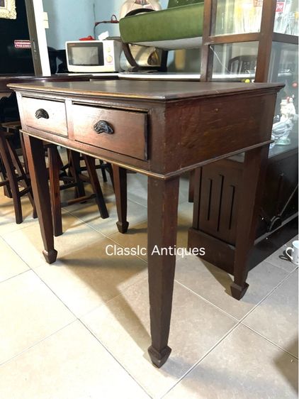 โต๊ะบัญชี ขาศร ไม้สักโบราณเก่าสะสม รูปที่ 4