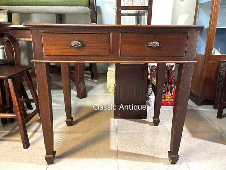 โต๊ะบัญชี ขาศร ไม้สักโบราณเก่าสะสม รูปที่ 8