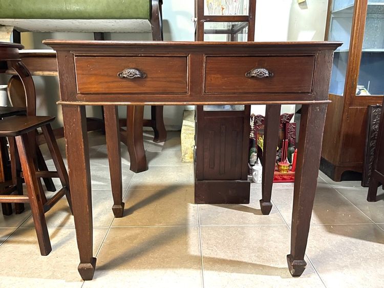 โต๊ะบัญชี ขาศร ไม้สักโบราณเก่าสะสม รูปที่ 9