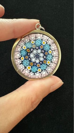 จี้มูราโนมิลเลฟิโอริสีชมพู รูปที่ 5