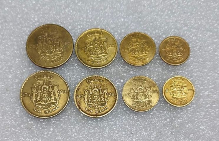 เหรียญกษาปณ์พระบรมรูป-ตราแผ่นดิน ปี 2493 รวม 8 เหรียญ รูปที่ 3