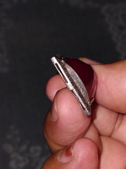 จี้เงินแท้ งานโบราณ ฝังพลอยเดง กว้าง 2  ยาวท 3 ซม มีน้ำหนัก เงินแท้ตอก 92.5 หนา เก่า สวย สมบูรณ์ สำหรับห้อยสร้อย Classic  รูปที่ 5