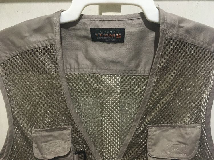 เสื้อกั๊ก(แจ็คเก็ตแขนกุด) สีกากีอมเทา รูปที่ 3