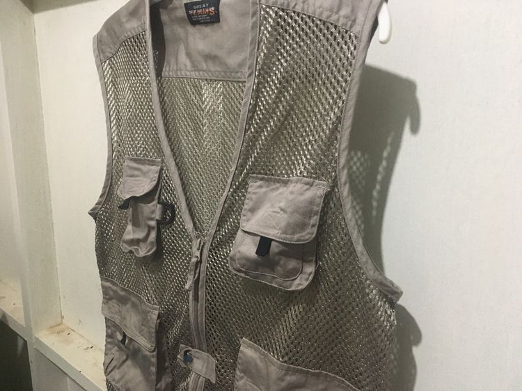 เสื้อกั๊ก(แจ็คเก็ตแขนกุด) สีกากีอมเทา รูปที่ 5