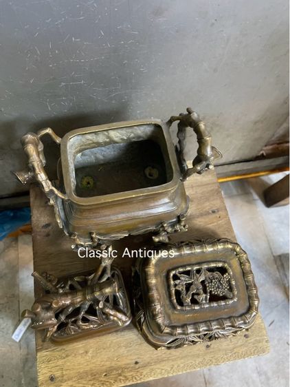 กระถางกำยาน ข้อไผ่ทองเหลือง ชุดใหญ่ A16 รูปที่ 7