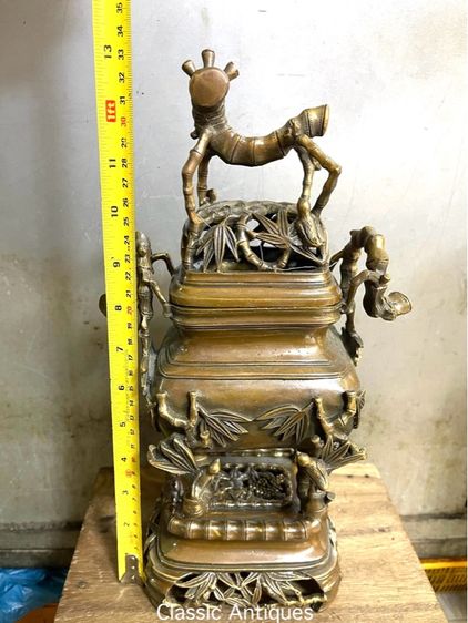 กระถางกำยาน ข้อไผ่ทองเหลือง ชุดใหญ่ A16 รูปที่ 8