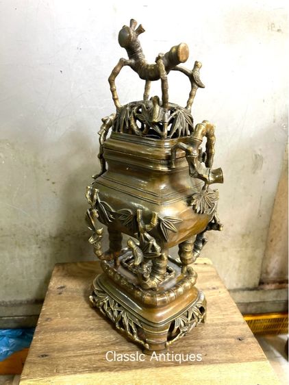 กระถางกำยาน ข้อไผ่ทองเหลือง ชุดใหญ่ A16 รูปที่ 3