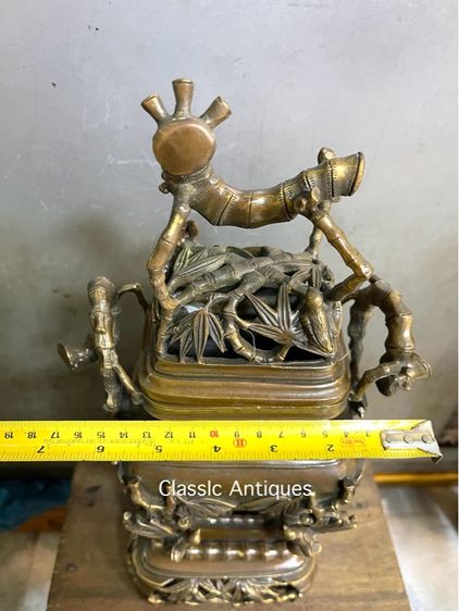 กระถางกำยาน ข้อไผ่ทองเหลือง ชุดใหญ่ A16 รูปที่ 9