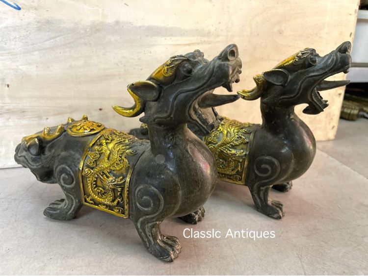 ปี่เซียะ สองปาก ทองเหลืองสะสม รูปที่ 3