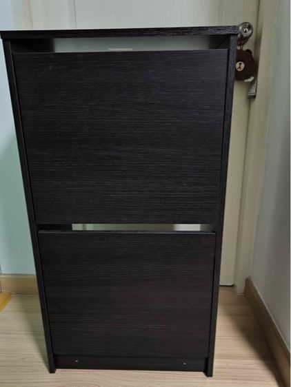 ตู้รองเท้า 2 ช่อง น้ำตาลดำ 49x28x93 รูปที่ 2