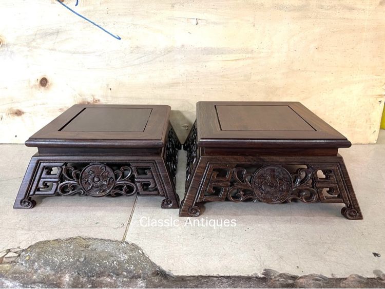 กี่ ไม้แกะสลัก ลาย 4 สัตว์จตุรเทพสะสม C24 รูปที่ 2