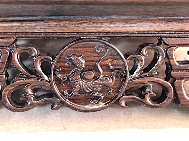 กี่ ไม้แกะสลัก ลาย 4 สัตว์จตุรเทพสะสม C24 รูปที่ 6