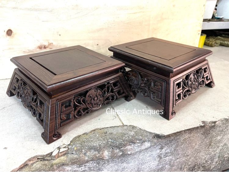 กี่ ไม้แกะสลัก ลาย 4 สัตว์จตุรเทพสะสม C24