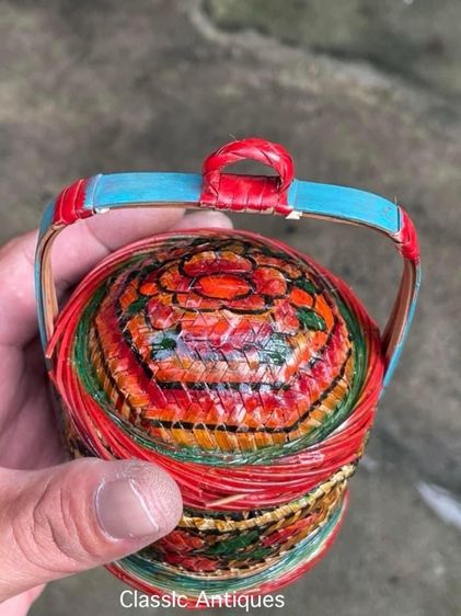 ตะกร้าจีนจิ๋ว โบราณเก่าสะสมA5 รูปที่ 4