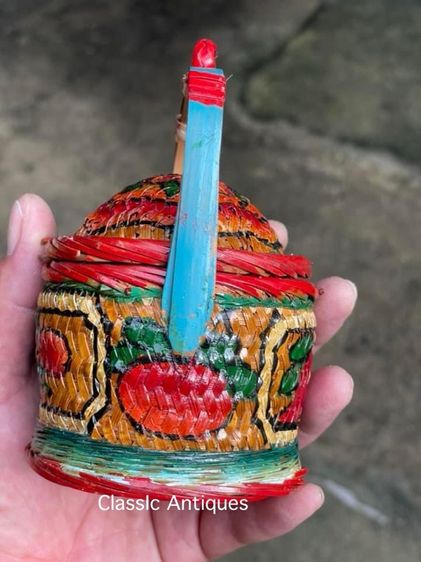 ตะกร้าจีนจิ๋ว โบราณเก่าสะสมA5 รูปที่ 2