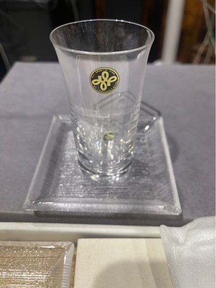 แก้วคริสตัล 5ใบพร้อมจานรอง รูปที่ 2