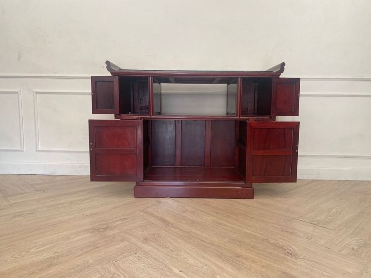 ตู้โชว์ ตู้ไม้ ตู้ชิตมุม ตู้วางทีวี ประดับมุก ลายดอกไม้ รูปที่ 4