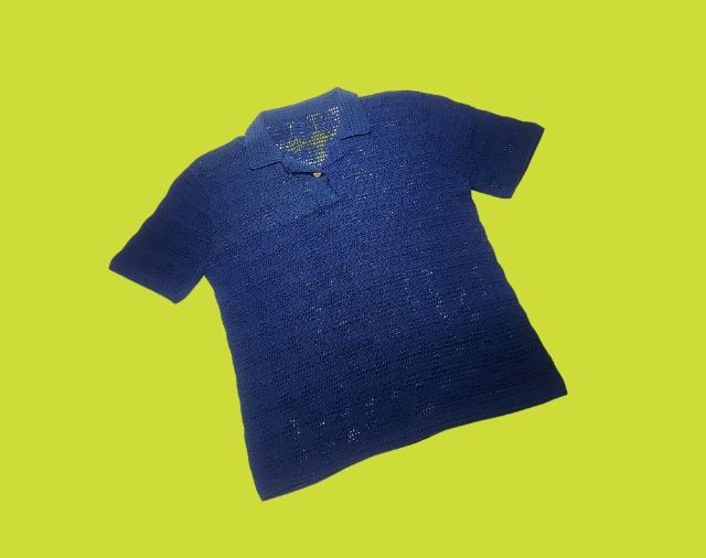 อื่นๆ อื่นๆ เสื้อโปโล EU 39 แขนสั้น 253เสื้อถักโครเชต์คอโปโลผู้ชาย, เสื้อถักโครเชต์, เสื้อโครเชต์คอโปโล