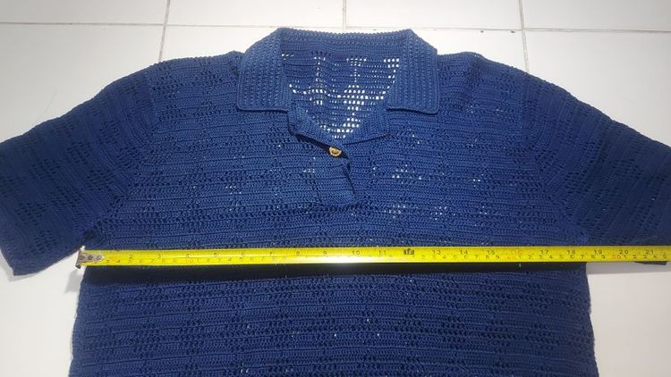 253เสื้อถักโครเชต์คอโปโลผู้ชาย, เสื้อถักโครเชต์, เสื้อโครเชต์คอโปโล รูปที่ 5
