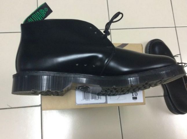 ดำ หนังแท้ รองเท้าบู๊ท UK 10.5 | EU 45 1/3 | US 11 รองเท้า SOLOVAIR CHUKKA BOOT เบอร์ 11 US