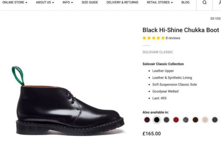 รองเท้า SOLOVAIR CHUKKA BOOT เบอร์ 11 US รูปที่ 11