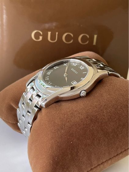 Gucci 5500M Watch Quartz Women's Black Dial Date Swiss Made Vintage รูปที่ 2