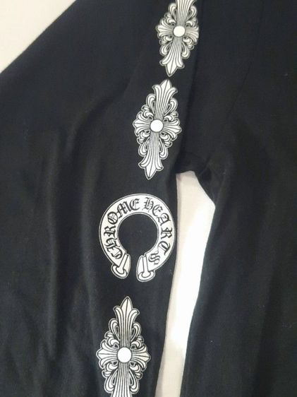 ขอขายเสื้อทีเชิ้ตแขนยาวแบรนด์เนมของยี่ห้อ Chrome heart สีดำ ไซส์ L made in USA แท้ รูปที่ 5