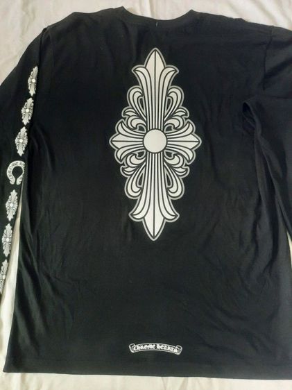 ขอขายเสื้อทีเชิ้ตแขนยาวแบรนด์เนมของยี่ห้อ Chrome heart สีดำ ไซส์ L made in USA แท้ รูปที่ 10