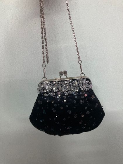 หญิง ดำ ผ้า กระเป๋าออกงาน