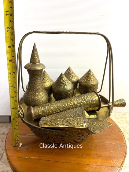 เชี่ยนหมาก ทองเหลืองตอกลายสะสมA1 รูปที่ 11