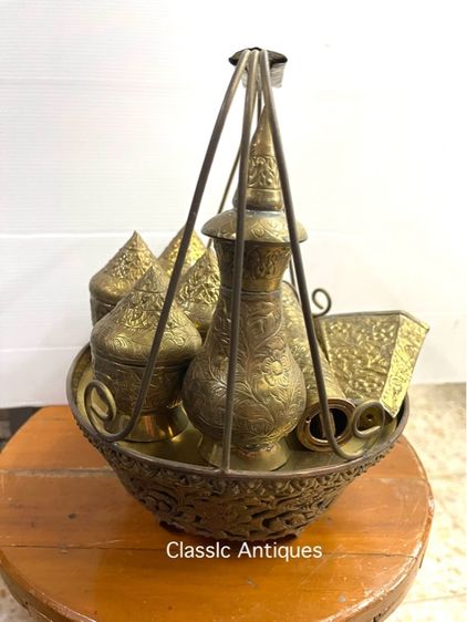 เชี่ยนหมาก ทองเหลืองตอกลายสะสมA1 รูปที่ 5